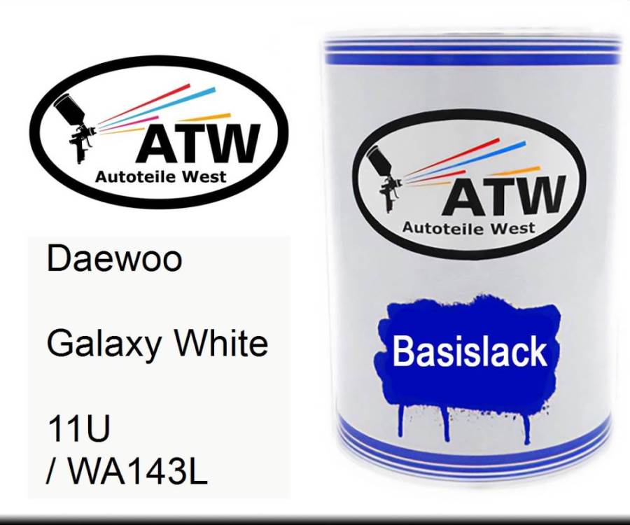 Daewoo, Galaxy White, 11U / WA143L: 500ml Lackdose, von ATW Autoteile West.